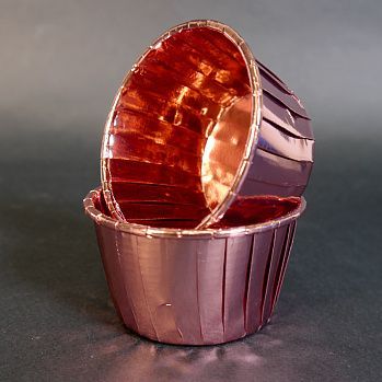 Капсула бумажная Маффин d50x40 мм, Розовый металлик, 1 шт