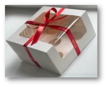 Коробка для 5 капкейков с окном, БЕЛАЯ