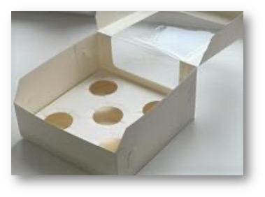 Коробка для 5 капкейков с окном, БЕЛАЯ