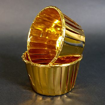 Капсула бумажная Маффин d50x40 мм, Золотой металлик, 1 шт