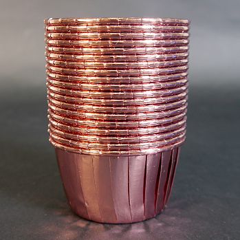 Капсула бумажная Маффин d50x40 мм, Розовый металлик, 1 шт