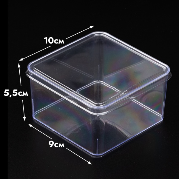 Креманка для десертов с крышкой квадратная CAKE BOX (кейк бокс), 350 мл