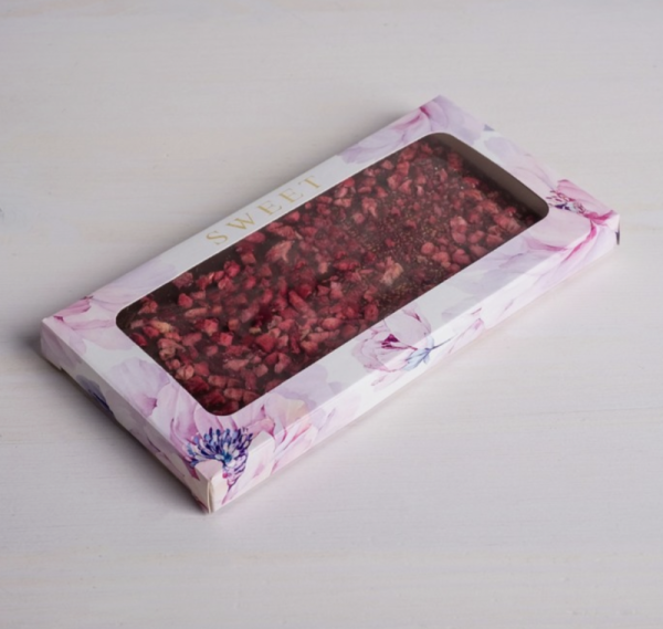 Коробка для шоколада с окном 17,3×8,8×1,5 см «Sweet»