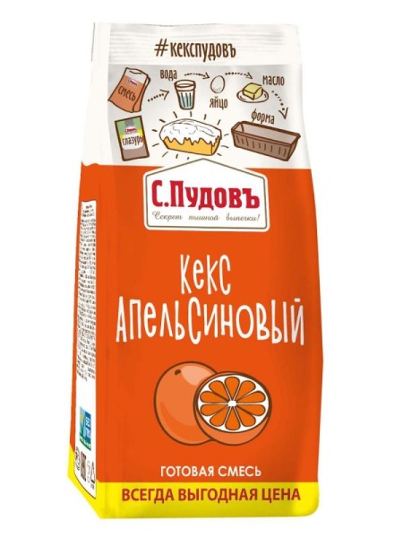 Смесь для выпечки "Кекс апельсиновый" С.Пудовъ, 300 гр
