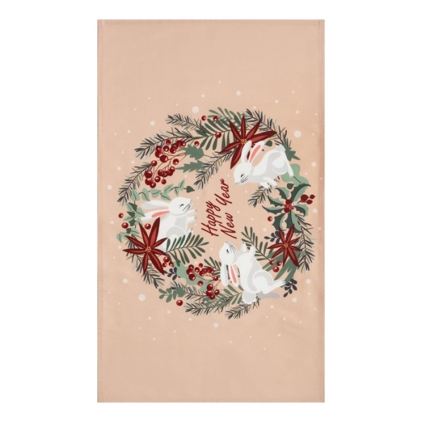 Набор подарочный Этель Christmas wreath: кухонное полотенце, подставка/горячего и вырубка для пряника