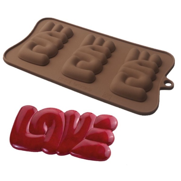 Форма для льда и шоколада «Плитка love» 18,3*10,4